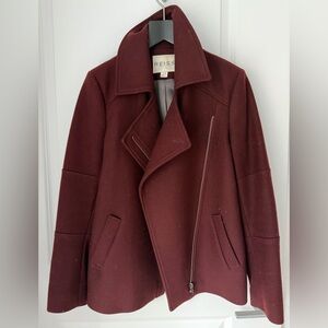 Reiss Women's Deep Burgundy Pea Coat